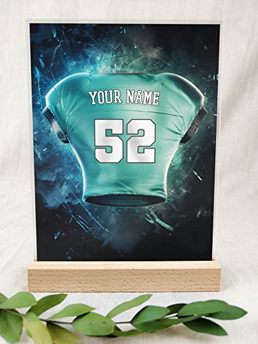 Philadelphia Acryl Tafel - Personalisiertes Fanartikel Geschenk für Football Fans, American Football, Geschenke für Jungen und Kinder, Trikot