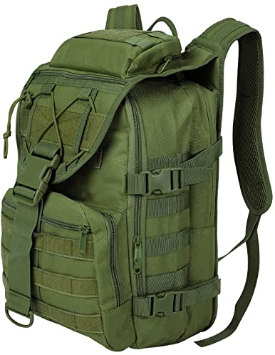 SHANNA Mochila Militar Utilidad 35L Tactica, Mochila Crossfit Gran Capacidad Paquete de Asalto Molle, Mochilas de Emergencia de 3 Días para Caza Senderismo Acampada y Actividad al Aire Libre (Verde)
