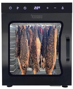 Stainless Steel Biltong Box Food Dehydrator and Drying Cabinet – Large 10 Trays, 5 Hanging Rods, with 20-90°C Temperature Control – Perfect for Drying Biltong, Meat, Vegetable & Fruit