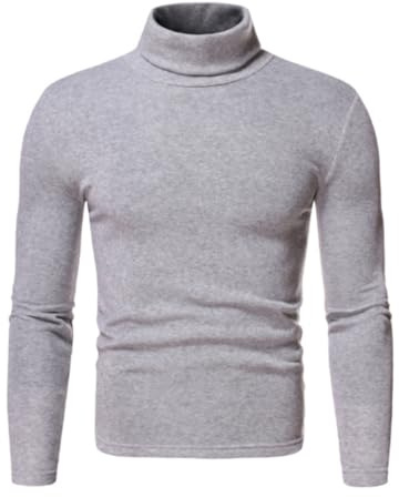 Camisas con Cuello De Tortuga para Hombre, Tops De Lana De Color Sólido De Manga Larga, Jersey Ajustado, Capa Base Térmica De Invierno, Camisa De Fondo Cálido De Cuello Alto Liso Tops Básicos