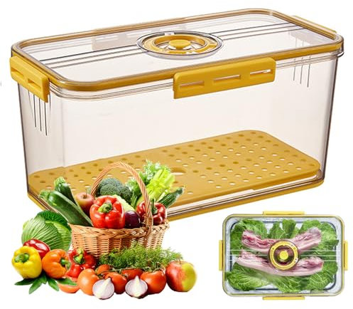 ZONJIE Bread Box Airtight Bread Boxes, Bread Bins for Kitchen, Time Recording Bread Storage Container with Lid, Bread Holder for Homemade Bread, Toast, Bagel (Yellow)