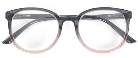 kollyseek Occhiali da lettura Retro rotondo per le donne e gli uomini Occhiali di design con cerniera di primavera (1.5, Gradiente rosa blu)