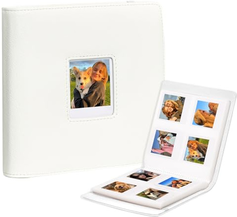 WOGOZAN Álbum de fotos de 288 bolsillos, libro de fotos para Polaroid Go Gen2/9035/9071/9070 cámara de impresión instantánea, álbum de poliuretano con pantalla de cubierta, color blanco