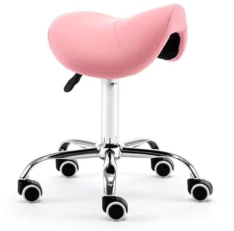 Tabouret de beauté Rond relevable, Chaise de Salon pivotante hydraulique Moderne for Massage Spa, Chaise d'équilibre de beauté Confortable for Une santé optimale(Pink)