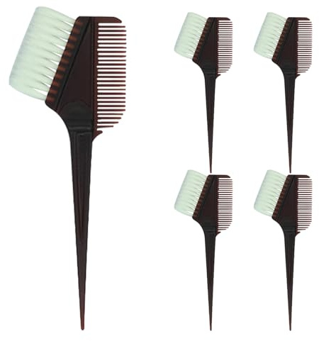 ABOOFAN Kit 5pezzi per Tintura Chioma Pettine e Pennello in Plastico Nero, Facile da Usare e Portatile per DIY e Saloni Professionali