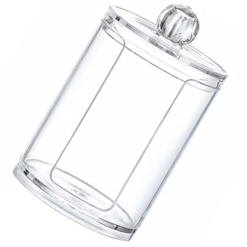 DOITOOL Caja de almacenamiento con ranura para discos de algodón, organizador de plástico para tocador y baño, contenedor portátil para bastoncillos, 4.13 x 2.67 x 2.67 in