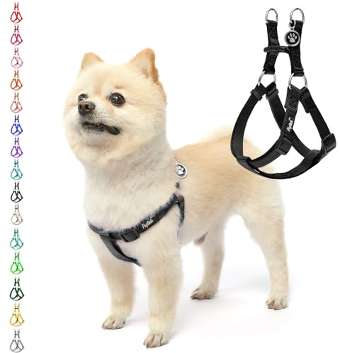 PUPTECK Step-in Dog Harness Medium Dog, Anti Pull Adjustable Dog Halter Easy Control for Walking