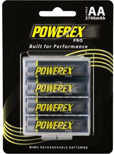 Powerex Pro AA 2700mAh, Baterías Recargables NiMH, 4 baterías + Estuche
