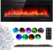 INMOZATA Electric Fireplace Wall Mounted Insert Recessed 50 inch Wall Electric Fires Heater Touch Remote Control 9 LED Color Flame Effect, Crystal with Log Set (50inch)