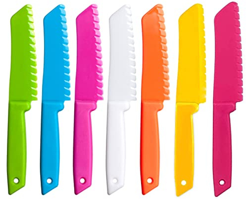 FACATH Plastic Fruit Knife: Food-Grade, Kid Kitchen Knife Set Safe | Children's Safe Cooking Knives Perfect for Fruits, Cake, Vegetables & Daily Kitchen Use