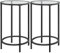 Yaheetech Glass End Table Set of 2, Round Side Table with Tempered Glass Top, Small Coffee Table Bedside Table Sofa Table for Living Room/Bedroom, Black, 40.5 x 40.5 x 61 cm