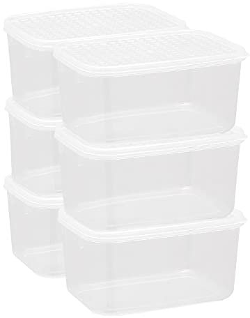 Cetomo Paquete 10L * 6 Contenedores de almacenamiento de alimentos Mantenga los contenedores frescos, congelador y apto para lavavajillas - Fiambreras Bento apilables