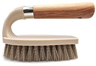Reinigungsbürste - Bürste mit Griff aus Holz mit harten Borsten Scheuerbürste Waschbürste ideal zum Reinigen, Handbürste Spülbürste Putzbürste Schuhbürste Teppichbürste