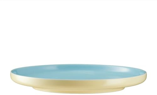 VILLA ITALIA BORNEO Edler Porzellanteller Blau-Gelb 20 cm - Frühstücksteller, Dessertteller,Teller, Platzteller, Creatable Geschirr, Servierplatte, Speiseteller, Essteller - Speiseteller Porzellan