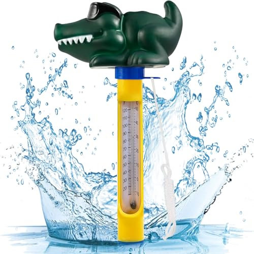 Termometro Piscina Galleggiante, Termometro per Piscina Cartoni Animati, Termometro Acqua per Stagno, Termometro per Acqua Di Facile Lettura Con Corda per Piscine per Bambini Stagni per Pesci Acquari