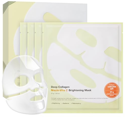 SUNGBOON EDITOR Deep Collagen Niacin-Vita C nattmask 37 g x 4 ea | Äkta kollagen 2 160 000 PPB med niacinamid och C-vitamin | Fuktgivande ansiktsmask för glashud