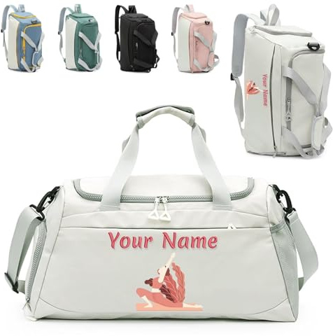 Borsone personalizzato su misura,Borsa da ginnastica con nome personalizzato,Borsa da ginnastica con motivo fai da te,Stampato a colori con il vostro nome,Borsa da viaggio con tracolla regolabile