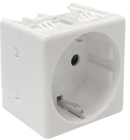 Schuko 2P+T infälld bas med slutare ger skydd mot oavsiktlig kontakt, perfekt för att säkerställa säkra elinstallationer.