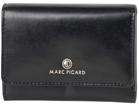 Marc Picard Leder Geldbörse Firenze Wallet with Flap Black schwarz