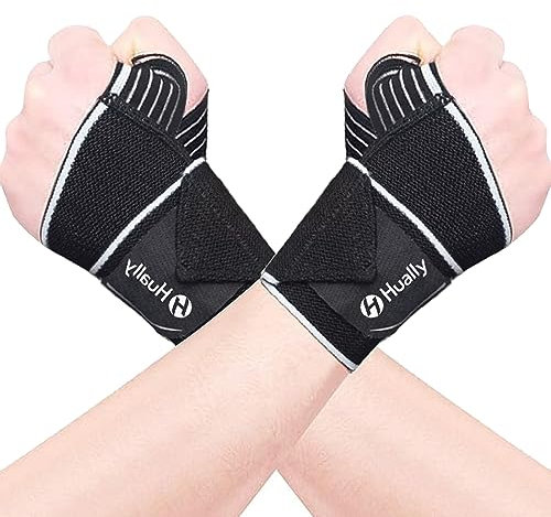 Hually Handgelenkschoner [1 Paar] Schutzbandage, passend für rechts oder links, Unisex, Schutz der Gelenke, geeignet für Männer und Frauen, geeignet für alle Arten von Sport