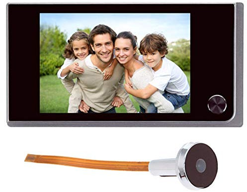 SicoVision Sonnette numérique LCD 3,5 pouces 120 degrés avec sonnette électronique couleur IR pour caméra de porte, alimentée par 4 piles AAA (non fournies)