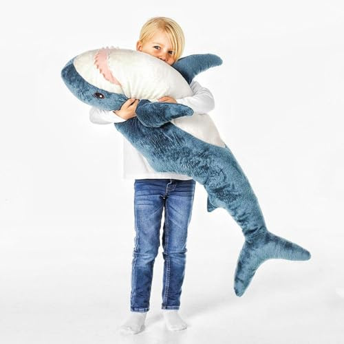 XIAOHONG Peluche a forma di squalo gigante, morbido cuscino decorativo a forma di squalo, regalo per bambini