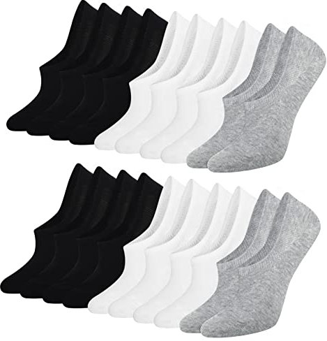 Blu Ninfee Sneaker Socken Damen Füsslinge Herren 10 Paar, Unisex Füßlinge mit Rutschfest Silikon, Unsichtbare Sneakersocken, Atmungsaktive Kurzsocken No Show Socken Footies 39-42