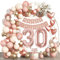 Deko 30 Geburtstag Frauen, AivaToba 30. Geburtstag Deko Rose Gold luftballons 30. Jahre,Happy Birthday Banner Birthday Decorations 30 Geburtstagsdeko Frauen Luftballon Girlande Party Deko