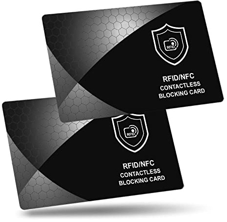 UoQo 2 Pack RFID/NFC Anti-Theft Blocking Card, Credit Card Protector Wallet Protector for Credit/Debit Cards ID Cards Passport etc, Contactless Card Mens Wallets Premium Anti-Fraud RFID Card