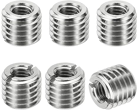PATIKIL Gängadaptrar reduceringshylsa mutter, 6 st M14*2 hane till M8*1,25 hona reparation infoga mutter skruv reducerare omvandling rostfritt stål fastsättning 12 mm