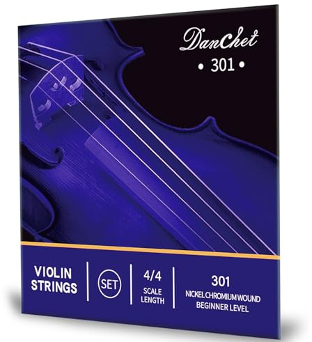 Violinsträngar 4/4 full uppsättning för nybörjare, bollände, nickel krom wound 301