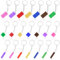 QMLING Lot de 21 porte-clés blocs de construction, porte-clés décoratifs, porte-clés colorés en plastique, blocs de construction, pendentifs de sac pour cadeaux d'anniversaire, décoration DIY pour