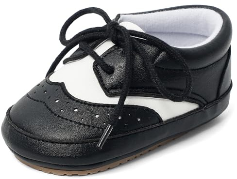 LACOFIA Baby casual snörning sneakers spädbarn pojkar mjuk sula första promenadskor