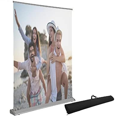 Outdoor Projector Screen, 70 110 120 Inch Roll-Up Projector Screen Floor Standing 16:9 8K/4K HD Portable Home Cinema for Indoor Outdoor Projection(72 inch)