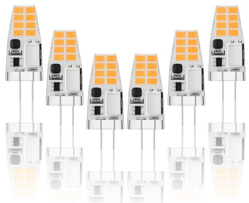Klighten Bombilla G4 LED 3W, Equivalente a Bombilla Halógena de 30W, 350LM, Blanco Cálido 2700K Lámpara LED G4, No Regulable, Ángulo de haz de 360°, 6 Piezas