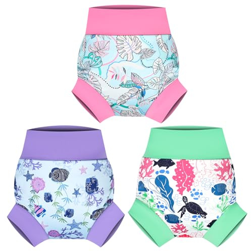 MOEMOE BABY Reusable Swim Diapers, Quick-Dry Swimming Diaper for Boys and Girls, Ideal for Pool, Beach & Swim Lessons M/3T
