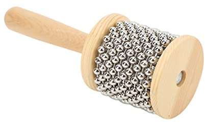 Solinder Rolig och Hållbar Träcabasa för Barn Från 4 år och Uppåt med Blanka Stålkulor Lätt Att Spela Bärbart Musikinstrument för Att Lära Ut Rytmer (Trumpet Cabasa)