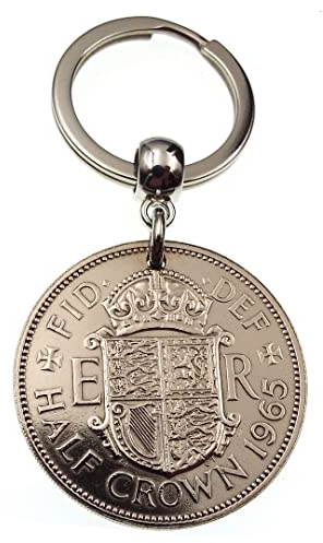 A Silver Dream 1965 Half Crown Coin Keyring Birthday Anniversary Retirement His Hers Men Women