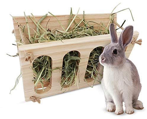 Comedero de heno para Conejos Alimentador de Heno para Conejo Plegable Estante de Alimentación de Hierba Estante de Heno Fijo Dispensador de Heno Accesorios de Jaula para Hámster Chinchilla Animales