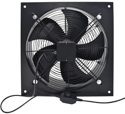 Warmiehomy Industrial Ventilation Extractor, Commercial Extractor Fan, 200mm/8 inches Axial Exhaust Air Blower Fan for Kitchen Restaurant Warehouse, With Speed Control Regulator