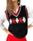 Fashionme Trendy High-Density-Stretch Argyle Plaid/Skelett Strickpullover Weste Y2K Hahnentritt ärmellos Retro, Schwarz 1, XX-Large