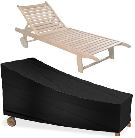 HENGYANG Överdrag till trädgårdsstol, skyddande överdrag för trädgårdsmöbler, vattentätt presenning, 210D oxfordtyg skydd för solstol, solstol, däckstol, 210 x 75 x 80 x 40 cm