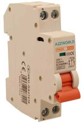 ZOREI Interruttore Magnetotermico Automatico 16A C16, MCB 1P+N Curva C 6KA, 220V Slim Da 1 Modulo DIN, Salvavita Stotz