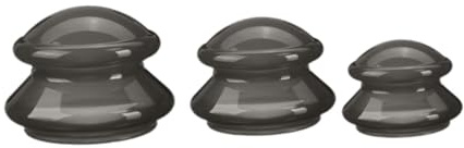 Generic Juego de ventosas de silicona para masaje con ventosa de 3 piezas para espalda, Negro