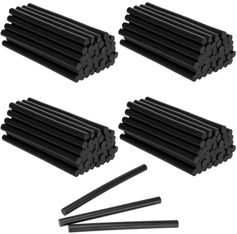 NamyEUT 200 stycken 100 x 7 mm limpinnar svart, självhäftande pinnar varmt lim, limpistol pinnar, varmklisterpinnar 7 mm limpinnar för gör-det-själv pysselprojekt reparation dekorera