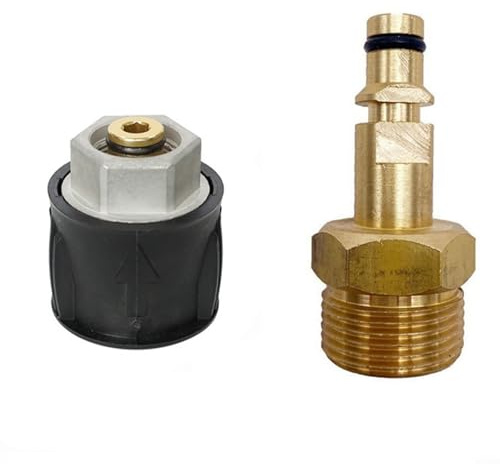 EXTRWORY per Karcher Adattatore Quick Connect Rondella ad alta pressione Ottone M22 14MM Raccordo Connettore Tubo Acqua Accessorio