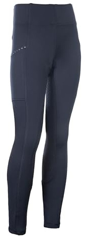 HKM Unisex Kinder Lana Style Silikon-Vollbesatz Leggings, Dunkelblau, 6-7 Jahre