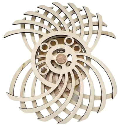 Koolenry Escultura Dinámica Retro Hecha A Mano, Arte Mural Dinámico, Estatua de de Viento de Madera Invertida para Sala de Estar, Decoración del Hogar B