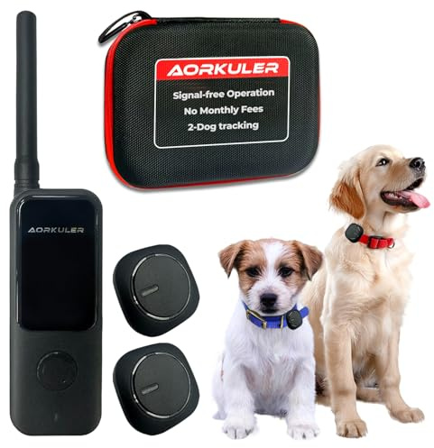 Confezione da 2 localizzatori GPS per cani da esterno per due cani - Tracciamento in tempo reale, nessun telefono o segnale necessario, perfetto per escursioni, campeggio, fattorie e grandi spazi