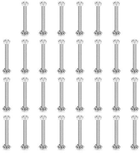 QUARKZMAN 30 Juegos Kit Tornillos Hexagonales M3 X 30mm Para Hogar | Acero Inoxidable 304, Con Tuercas Y Arandelas Planas Y Seguridad Roscado Completo Acabado Brillante, Electrónica